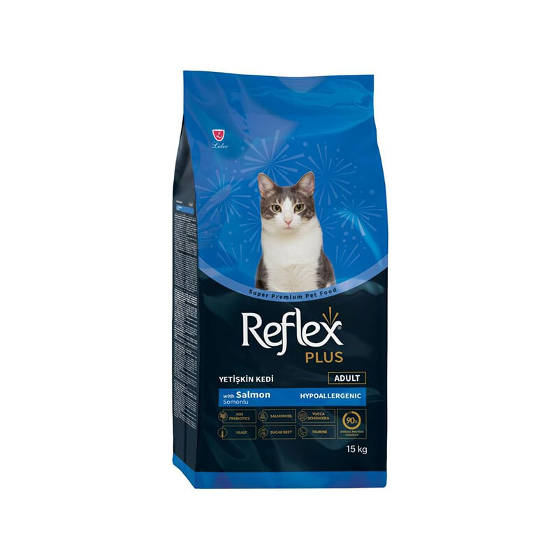 غذای خشک گربه بالغ با طعم ماهی سالمون رفلکس پلاس Reflex Plus Adult Salmon وزن 1.5 کیلوگرم